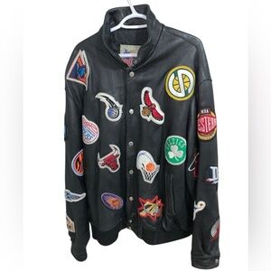 Vintage 2003 NBA All-Star Game Atlanta Jeff Hamilton Leather Jacket 3XL